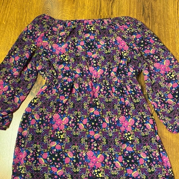 🌷 Floral Flounce Vintage Sheer Sleeve Babydoll Dress 90s Style 🌷 - Picture 8 of 11